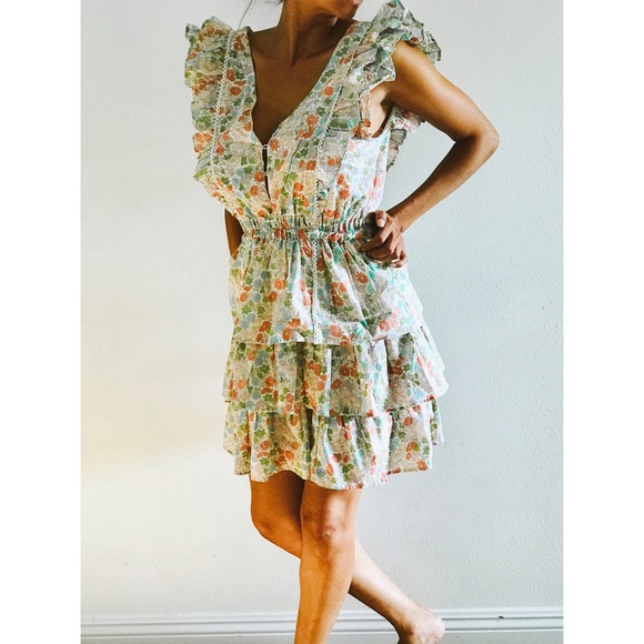 NWT Anthropologie Ines floral ruffle dress - Picture 6 of 6